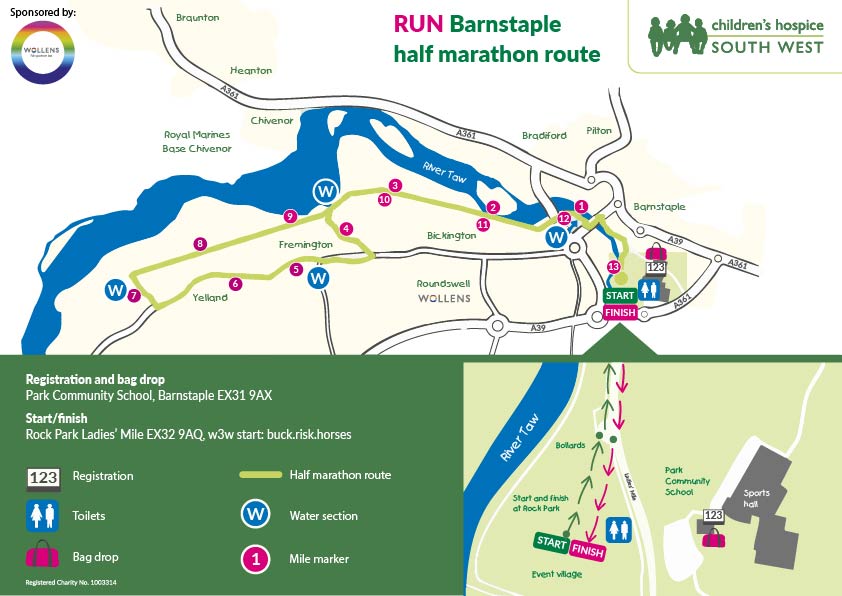 RUN Barnstaple 2025 - Half Marathon - Map
